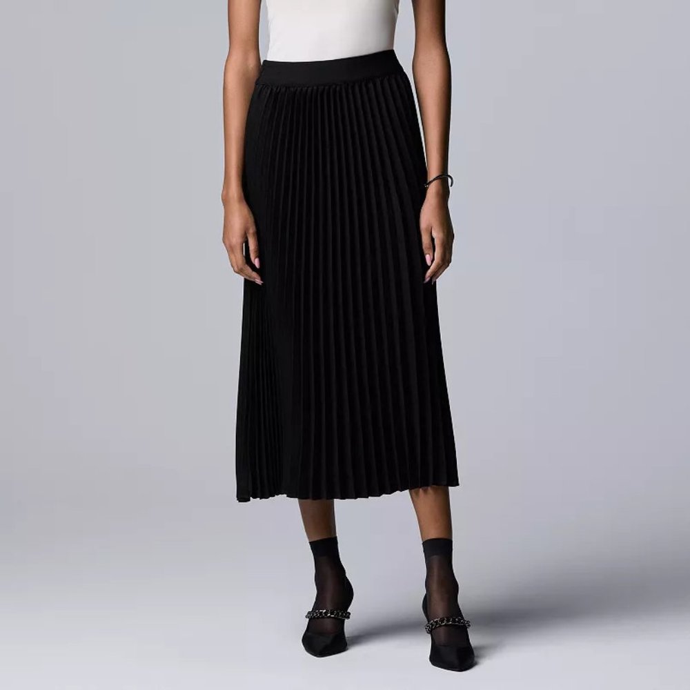 NWOT Simply Vera Vera Wang Pleated Midi Skirt